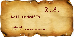 Koll András névjegykártya