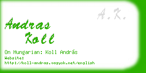andras koll business card